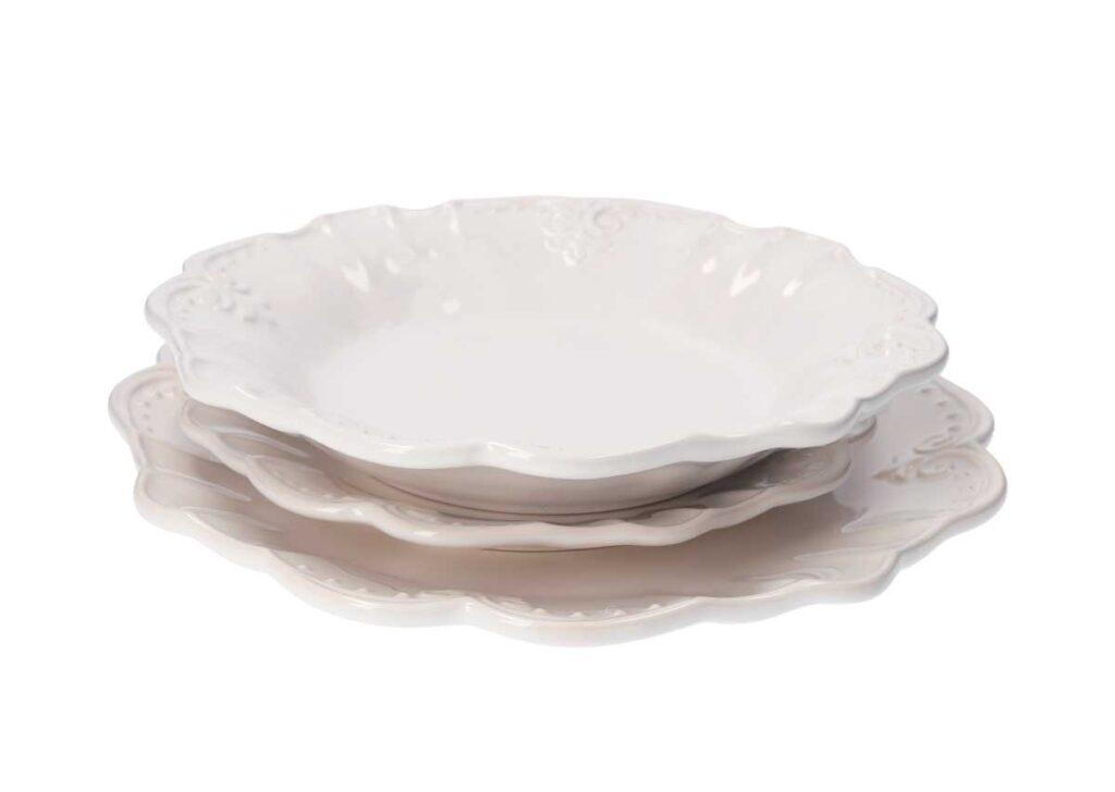 Servizio Piatti In Ceramica bianca 18 Pezzi – KeyHome Store