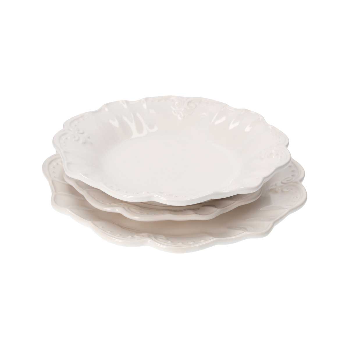 Servizio Piatti In Ceramica bianca 18 Pezzi – KeyHome Store