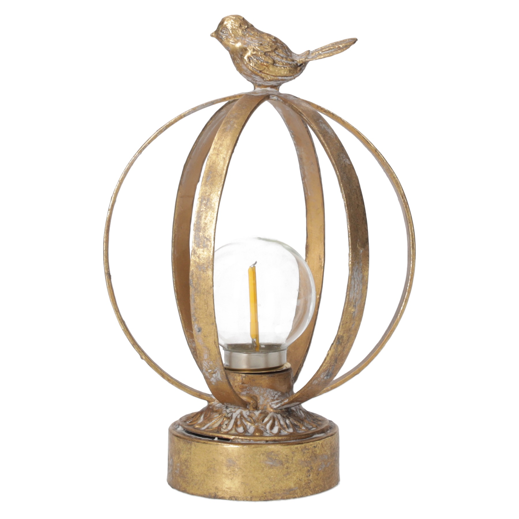lampada in metallo con uccellino