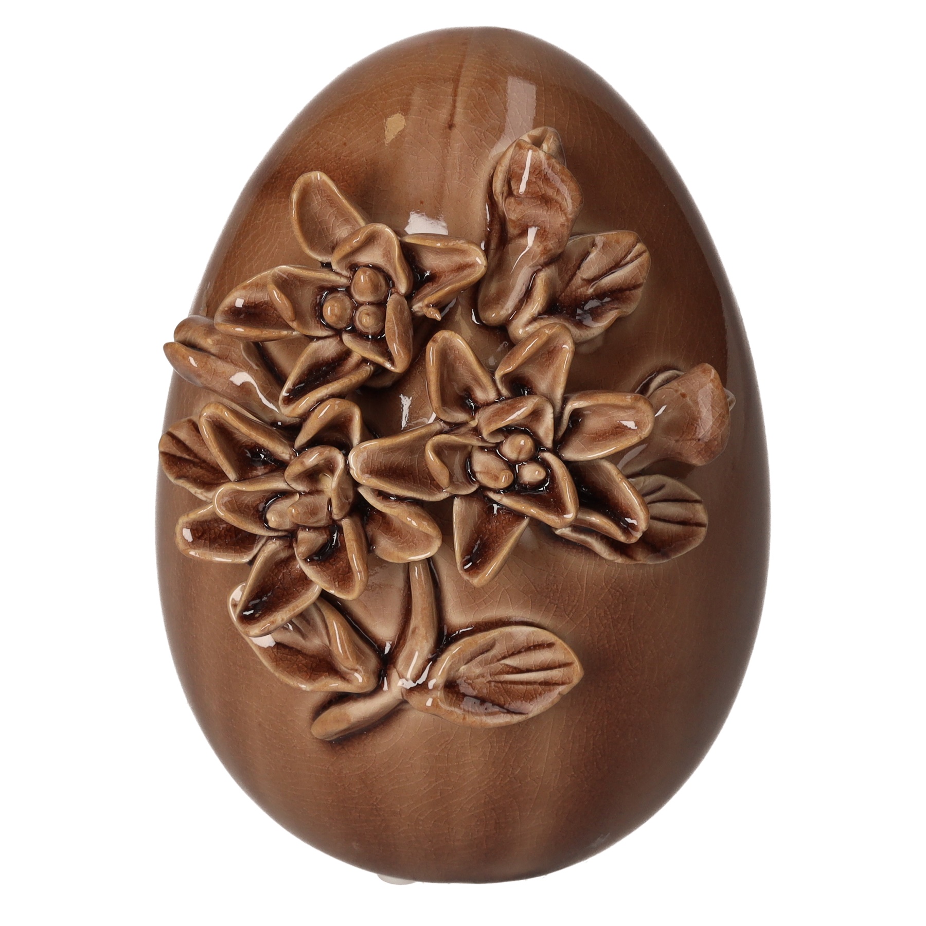 uovo in ceramica con decorazioni