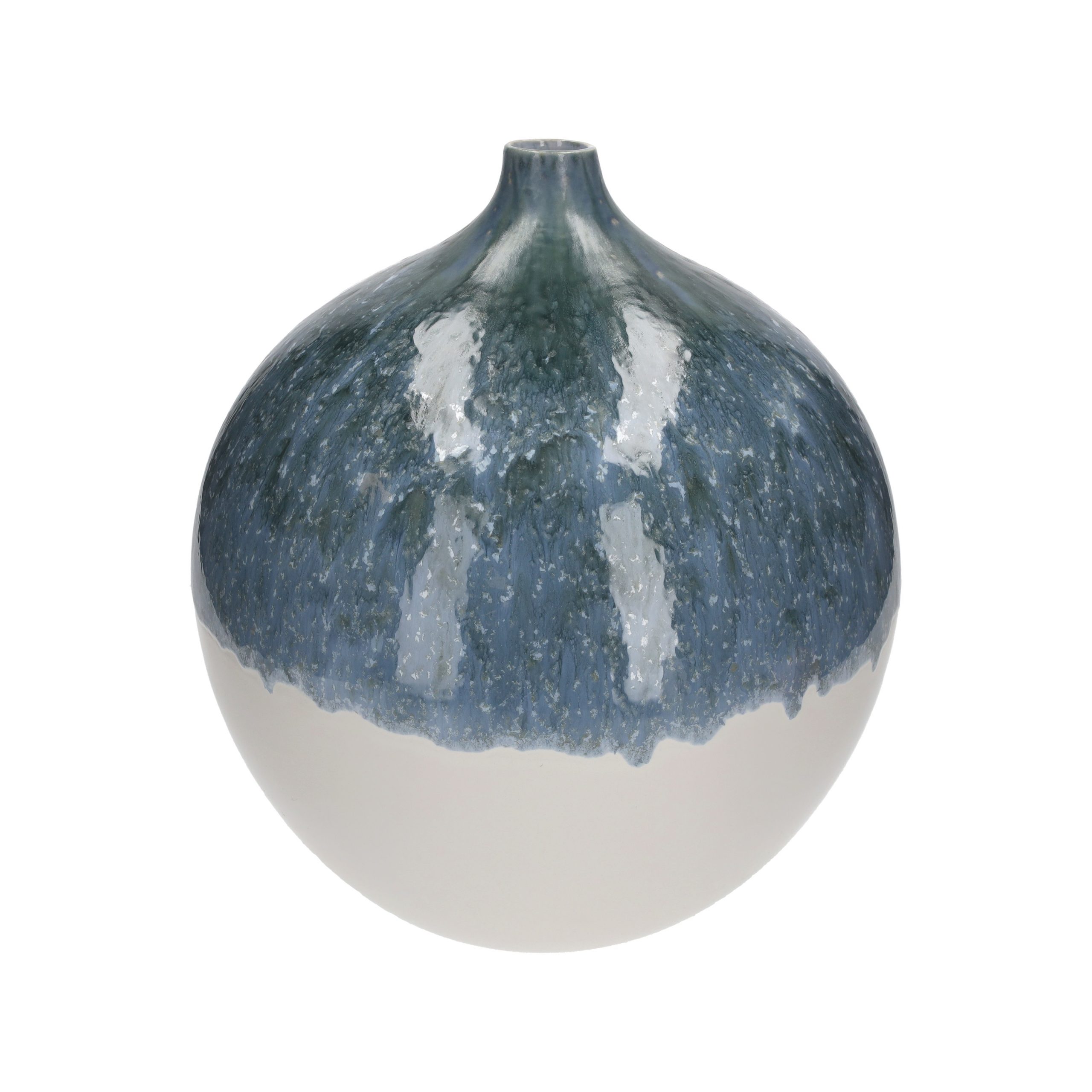 vaso in ceramica azzurro e bianco